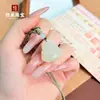 Colgante de Flor de Loto Natural de un Solo Lado, Nuevo Estilo Chino Colgante de Buda de Jade Afgano de Doble Cara, Buda Maitreya Buda Sonriente de Jade Verde