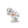 Brincos de Estrela Céu Estrelado Estilo Coreano para Mulheres, Brincos de Piercing com Rosca de Zircônia Colorida, Brincos de Estrela Modernos e Elegantes Atacado
