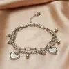 Pulseira Dupla Camada Europeia e Americana Transfronteiriça Simples e Fashion, Joia com Pingente de Coração Empilhável Estilo Coreano Estilo Ins, Venda Quente Atacado
