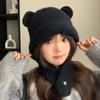 Chapéu Chapéu Feminino Outono e Inverno Bonito Urso Chapéu Ao Ar Livre Quente Proteção Auricular Boné Ancora Chapéu Vermelho Lã Lei Feng Chapéu
