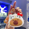 Porta-moedas de Desenho Animado Porta-cartões Kuromi Armazenamento Cinnamoroll Carteira Pequena Pingente de Chaveiro Atacado Série de Cores Macaron