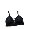 Sutiã de Renda Puro Sexy Sem Aro, com Fecho de Colchete, Lindo Design nas Costas, Decote em V Profundo, Reunião Pequena no Peito, Lingerie Anti-Exposição