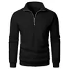 Nueva Sudadera Casual con Cuello para Hombre Sudadera Pulóver de Color Sólido de Moda para Hombre