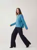 Suéter de cuello redondo para mujer, tejido suelto de hombros caídos, top de punto, nueva llegada de otoño, ropa para mujer, prenda exterior simple casual, prenda interior, capa base