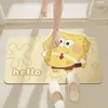 Alfombrilla de Suelo de Barro de Diatomeas de Dibujos Animados, Secado Rápido, Absorbente de Agua, Antideslizante, Felpudo para Puerta de Baño y WC, Alfombra, Linda Alfombrilla de Baño