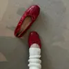 Zapatos retro Chuyuji de punta baja sin cordones para mujer, piel suave, suela blanda, zapatos de abuela, zapatos planos vintage de un solo color