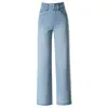 Jeans de Pierna Recta Ancha Sueltos de Cintura Alta con Control de Abdomen, Estilo Coreano Nuevo de Verano 2006, Cortos para Mujeres de Mediana Edad