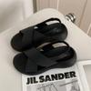 Sandalias Heli Shark de color puro para mujer, zapatos informales de verano para exteriores, suela gruesa, planas, para playa y exteriores