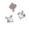 Colgante de aleación de cristal con diseño de mariposa, luna y amor para chica, hecho a mano, pulsera casera, accesorios decorativos