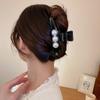 Horquilla coreana de diamantes, perlas y flores, dulce y linda, clip para flequillo lateral, diseño de nicho, clip de tiburón, accesorios para el cabello para mujer