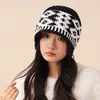 Nuevo Gorro de Lana con Patrón de Diamantes para Otoño e Invierno 2026 para Mujeres y Parejas, Gorro Cálido Versátil Casual para Proteger los Oídos del Frío, Gorro de Punto