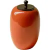 Bote de Cerámica Esmaltada de Color Original de las Dinastías Tang y Song, Pequeño Accesorio para Ceremonia del Té con Tapa de Madera, Tarro de Almacenamiento para Uso Doméstico, Bote de Té Portátil, Dinastías Tang y Song