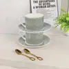 Conjunto de Xícara e Pires para Café em Porcelana Óssea Estilo Europeu, Xícara de Chá da Tarde Inglesa com Pires, Xícara de Café da Manhã, Xícara de Cerâmica Exquisita, Conjunto em Caixa de Presente