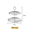 Bandeja de frutas de aço inoxidável transfronteiriça, suporte de bolo e doces de três andares, bandeja elegante para lanches e frutas secas, suporte de mesa para exibição de casamento