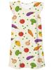 Verão Europeu e Americano Transfronteiriço Impressão Digital 3D Família Vegetais e Frutas Gourmet Casual Meninas Manga Voadora Roupa de Casa para Dormir
