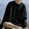 Camiseta masculina de manga comprida com estampa, estilo esportivo casual, moderna para adolescentes, base para todas as estações com gola redonda, top tipo camiseta de manga comprida