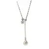 Collar con Colgante de Doble Perla para Mujer Otoño e Invierno Lujo Ligero Diseño de Nicho Sentido de la Moda Ins Estilo Frío Cadena para Clavícula Simple Elegante
