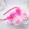 Puntera completamente cerrada cinta seca cabeza hebilla diadema rosa rojo rosa bicolor cabello seco