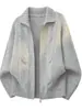 SIN LOGOTIPO PLUS2026 Invierno Nuevo Estilo Hong Kong Tallas Grandes Suéter Cardigan de Doble Cremallera Ropa Exterior de Moda para Hombre
