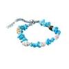 Europa y Estados Unidos transfronterizos súper ventas pulsera de viento marino concha de color collar hecho a mano pulsera pulsera de grava natural al por mayor