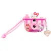 Chaveiro de Câmera Sanrio em Forma de Barco Fofo Desenho Animado Kuromi KT Brinquedo Luminoso Pingente de Mochila de Estudante Presente