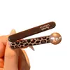Pinza para el pelo de estampado de leopardo para mujer, estilo nuevo, para flequillo y cabellos sueltos, pinza lateral invisible estilo coreano, accesorio para el cabello