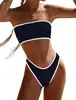 Traje de baño transfronterizo europeo y americano 2027 Amazon comercio exterior bikini strapless multicolor dos piezas traje de baño de algodón para mujer para sesiones de fotos