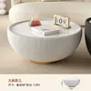 Sala de Estar Moderna Apartamento Pequeño Lujo Ligero Mesa de Café de Pizarra Estilo Crema con Mesas Auxiliares Redondas Creativas para Uso en Casa
