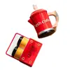 Decorações de Natal de Novos Produtos Transfronteiriços Criativas Série Café Pingentes de Superfície de Óleo com Formato Especial Pingentes de Decoração para Árvore de Natal