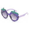 Nuevas gafas de sol infantiles con marco de fresa lindo estilo europeo y americano, protección UV, gafas de sol retro de moda para niños