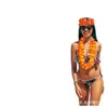 Guirnalda de Fiesta Hawaiana Transfronteriza Nueva Combinación Multicolor Fiesta de Vacaciones Cumpleaños Ropa Guirnalda de Tela
