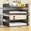 Estante de escritorio para archivos A3A4 caja de archivos de metal estante de almacenamiento para escritorio de oficina caja de almacenamiento de carpetas de archivos multicapa de hierro estantería
