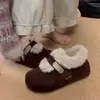 Zapatos Birkenstock con Suela Gruesa, Aumento de Altura Interior, Forro de Felpa, Zapatos de Mujer, Nuevo Estilo 2026, Botas de Nieve de Invierno, Zapatos de Algodón, Mary Janes, Zapatos Peludos