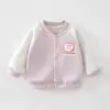 Roupas Infantis Anyang Meninos e Meninas Jaqueta de Baseball Estilo Primavera e Outono Estilo Cartoon Roupa Exterior Roupas de Bebê Cardigan Listrado Roupa para Exterior