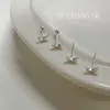 Aretes de luna creciente de plata pura S999 para niñas, moda ins estilo coreano, elegantes, únicos, dulces, ear cuffs versátiles