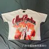 Marca Americana da Moda Tops de Verão para Casal Estampado com Strass Emoção Mista Camiseta de Manga Curta Ins