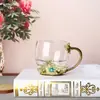 Tazas de Esmalte al por Mayor del Fabricante, Nuevo Estilo para Mujeres, Tazas de Té con Flores de Alto Valor para el Hogar, Vasos de Agua Exquisitos de Oficina de Gama Alta