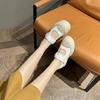 Estrela com sapatos femininos franceses Mary Jane 2024 novos Zhao Lusi com plataforma retro feia e fofa mona sapatos grandes