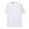 Venta al por mayor de camisetas nuevas de verano de tacto frío, peso pesado, Sorona, manga corta, antibacterianas, color liso, versátiles, con cuello redondo holgado y manga corta.
