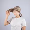 Chapéu de Sol de Aba Larga com Padrão de Folhas para Trabalho na Fazenda, Proteção Facial, Viagem, Trabalho Voluntário, Proteção Solar, Aba Larga