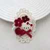 Flor de Rosa de Encaje con Cuentas Tridimensionales Moño Accesorios DIY para Ropa Zapatos y Calcetines Bolsas Accesorios para Leggings