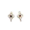 Zirconia Microincrustada Color Cobre Conservación del Color Nudo Chino Colgante Doble Joyería Colgante de Collar DIY Pasador Borla Enlace Accesorios