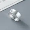 Nalan Prata de Lei S925 Exquisito Estilo Coreano Simples e Fresco Rosto Largo Personalizado Aberto Mão Joia J9550