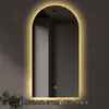 Espejo de baño redondo de alta venta al por mayor, montado en la pared, antivaho, espejo inteligente con pantalla táctil e iluminación LED, ideal para maquillaje