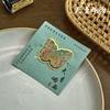 Marcador de libros metálico de espuma matutina, serie pintoresca teñida con tinta, mariposa de viento nacional, regalo de bendición para estudiantes, tarjeta de lectura