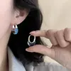 Arete metálico de cristal de colores de alta gama con forma de gota de agua para mujer, personalizado, elegante, moderno, simple, versátil, aretes de temperamento, joyería para el oído