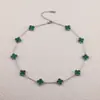 Acero de Titanio Cadena para Clavícula de 10 Pétalos Collar de Trébol de Cuatro Hojas de 10 Pétalos Horno 18K Colorfast Lujo Ligero Nicho Exclusivo Transfronterizo Suministro