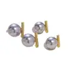 Pendientes de Botón de Perla Shijia Moda Retro Estilo Hong Kong Estilo Hepburn para Mujer Aguja de Plata 925 Venta al por Mayor Estilo Hepburn