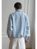 Nueva Camisa de Manga Larga Casual a Rayas Ajustada para Hombre Estilo Old Money 2026 con un Toque Americano