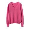 Luxo leve 100% caxemira pura suéter de manga comprida blusa base feminina outono e inverno Novo suéter de caxemira com decote V outono e inverno